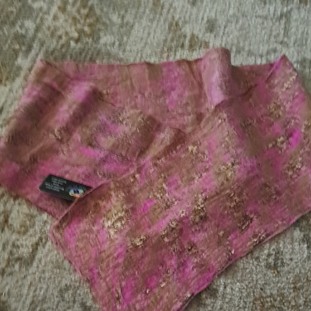 Elegant Pink and Green Scarf